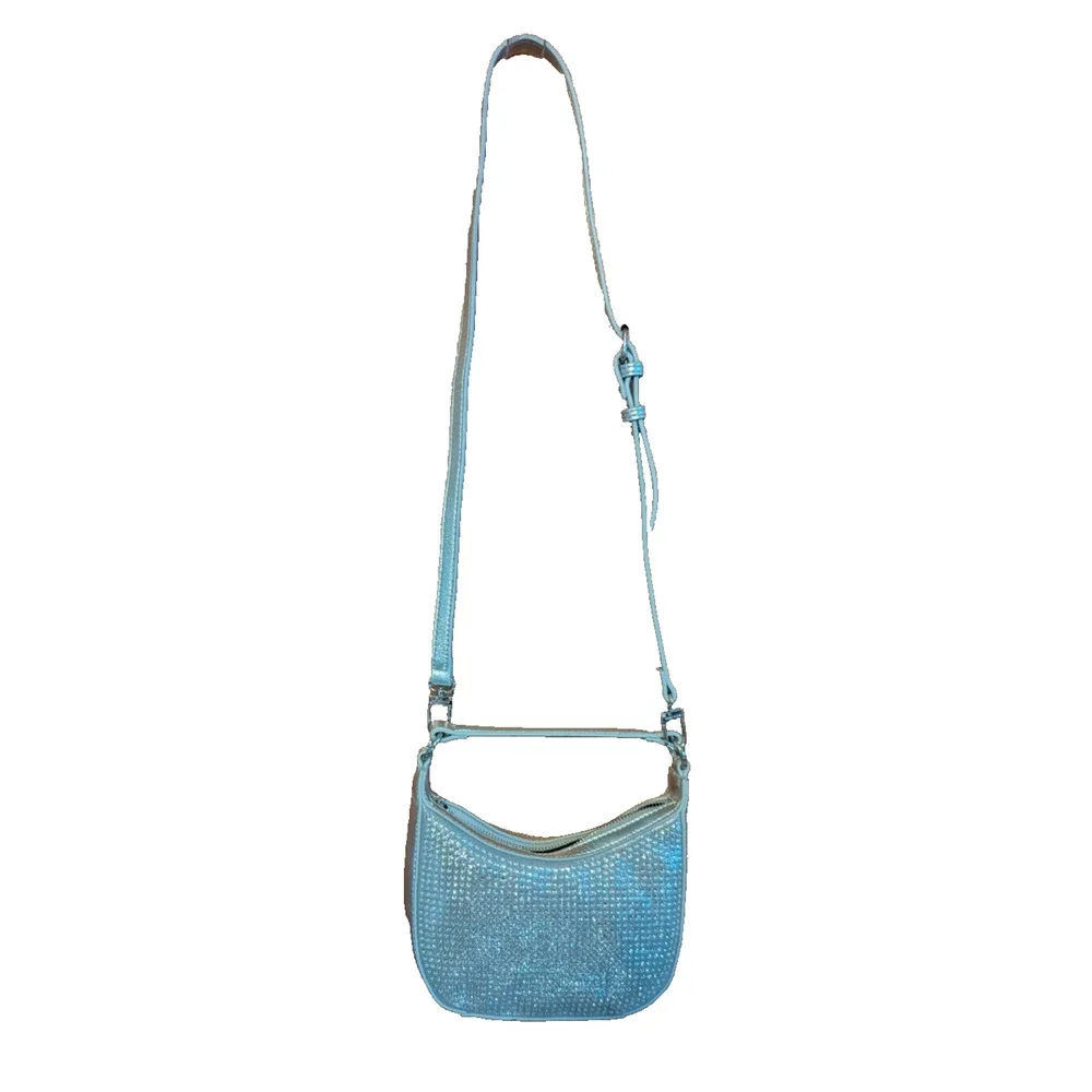 Anne Klein Metallic Silver Crossbody Bag Jerri NEW Removable Strap‎ NWOT